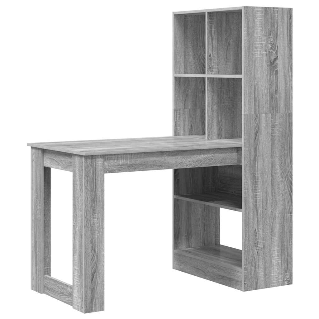 Bord Med Hylde Grå Sonoma 122 X 67 X 145 Cm Konstrueret Træ - Billede 2