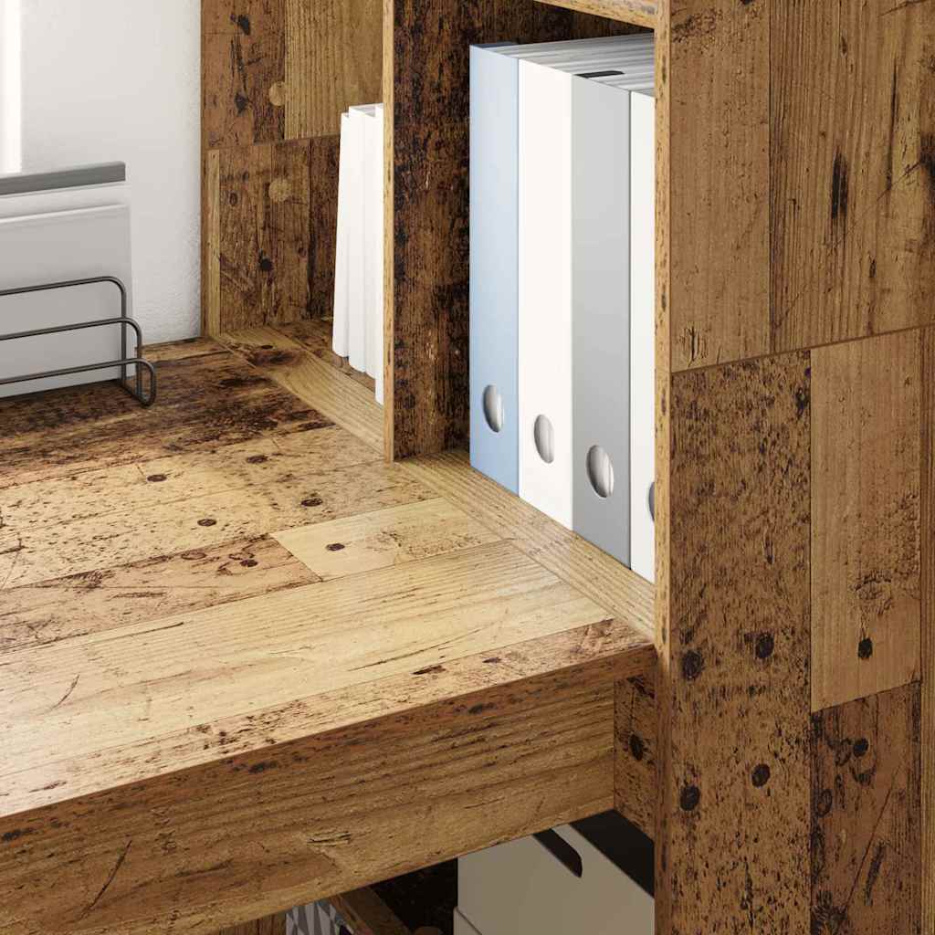 Bord Med Hylde Gammelt Træ 122 X 67 X 145 Cm Konstrueret Træ - Billede 4