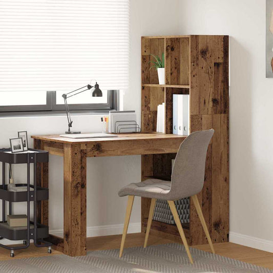 Bord Med Hylde Gammelt Træ 122 X 67 X 145 Cm Konstrueret Træ - Hovedbillede
