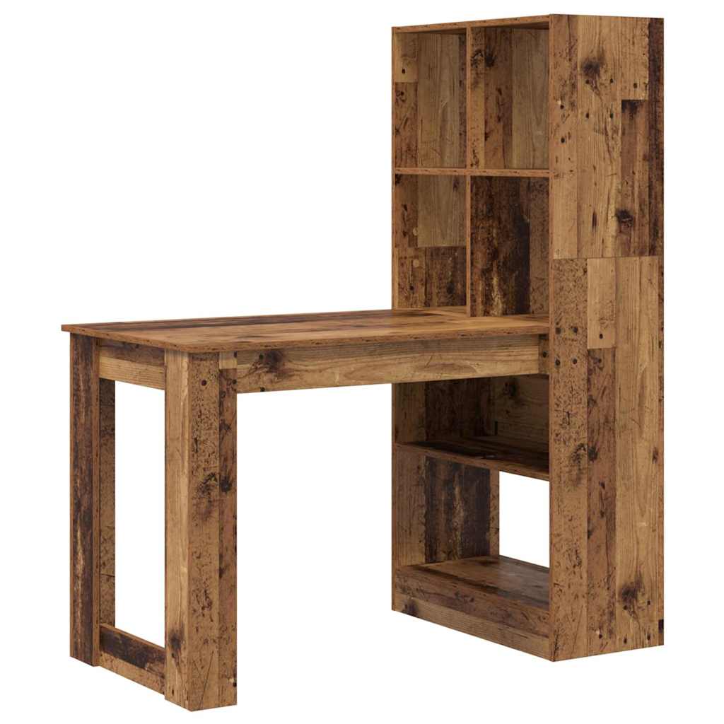 Bord Med Hylde Gammelt Træ 122 X 67 X 145 Cm Konstrueret Træ - Billede 2