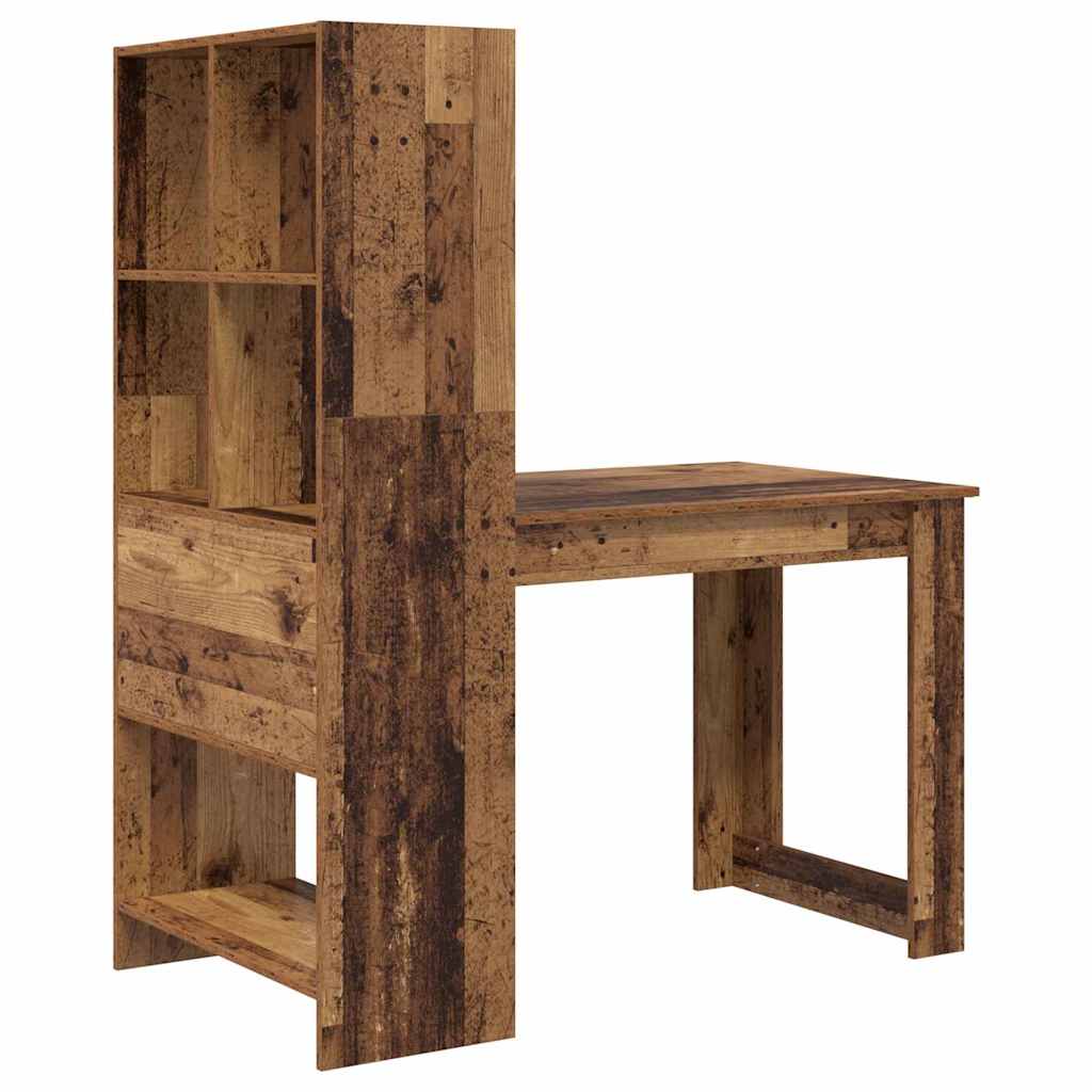 Bord Med Hylde 122 X 67 X 145 Cm Konstrueret Træ - Billede 7
