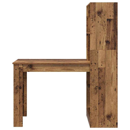 Bord Med Hylde 122 X 67 X 145 Cm Konstrueret Træ - Billede 5