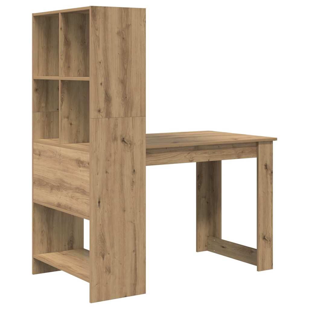 Bord Med Hylde Artisan Eg 122 X 67 X 145 Cm Konstrueret Træ - Billede 7