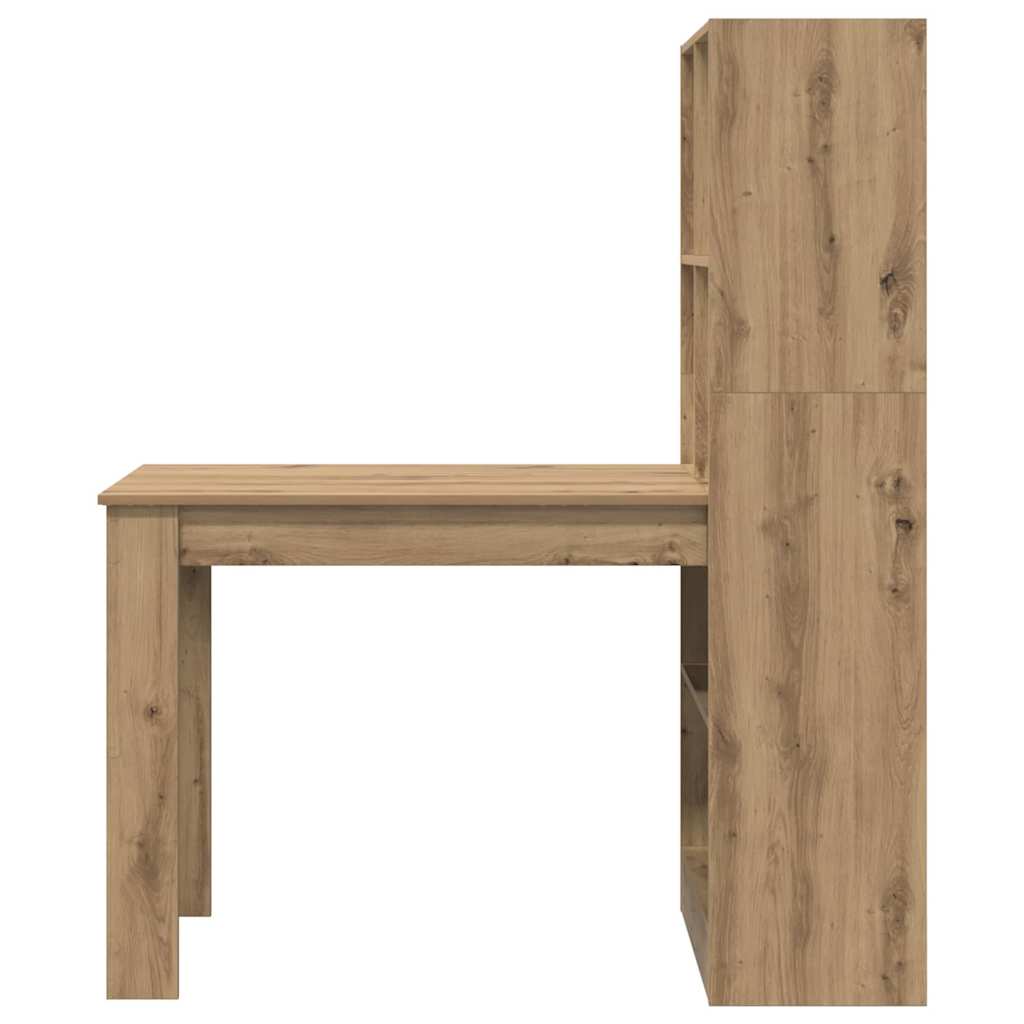 Bord Med Hylde Artisan Eg 122 X 67 X 145 Cm Konstrueret Træ - Billede 5