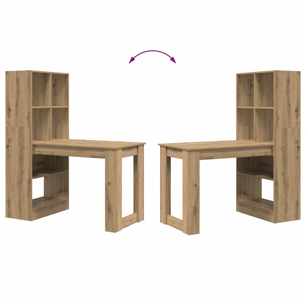 Bord Med Hylde Artisan Eg 122 X 67 X 145 Cm Konstrueret Træ - Billede 9