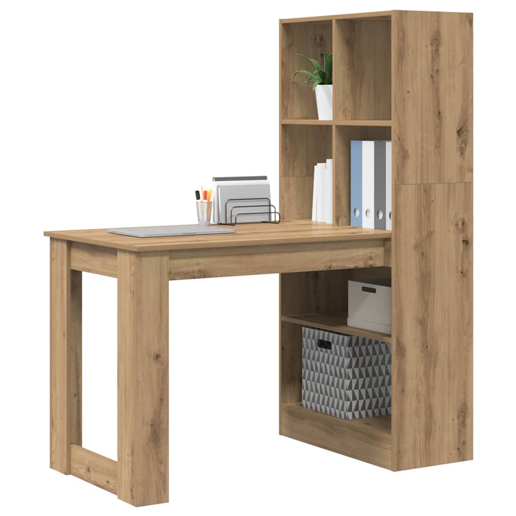 Bord Med Hylde Artisan Eg 122 X 67 X 145 Cm Konstrueret Træ - Billede 3
