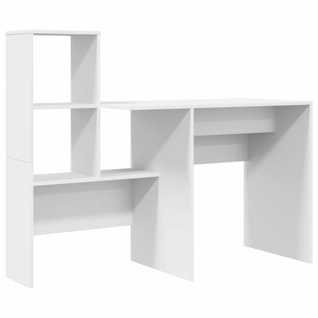 Bord Med Skuffe Hvid 131,5 X 50 X 106,5 Cm Konstrueret Træ - Billede 2