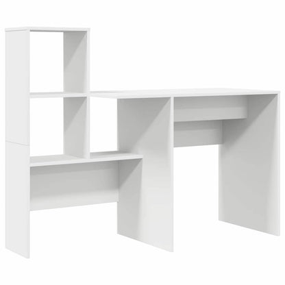 Bord Med Skuffe Hvid 131,5 X 50 X 106,5 Cm Konstrueret Træ - Billede 2