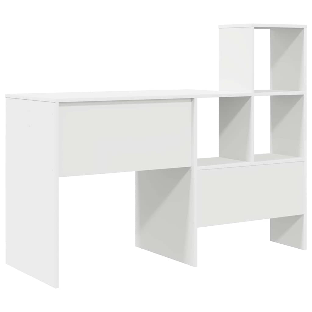 Bord Med Skuffe Hvid 131,5 X 50 X 106,5 Cm Konstrueret Træ - Billede 8