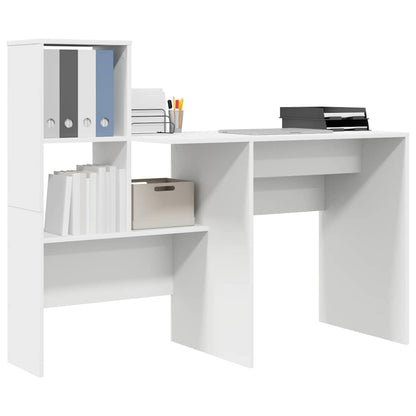 Bord Med Skuffe Hvid 131,5 X 50 X 106,5 Cm Konstrueret Træ - Billede 3