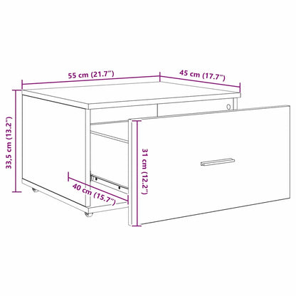 Bord Med Skuffe Hvid 131,5 X 50 X 106,5 Cm Konstrueret Træ - Billede 13
