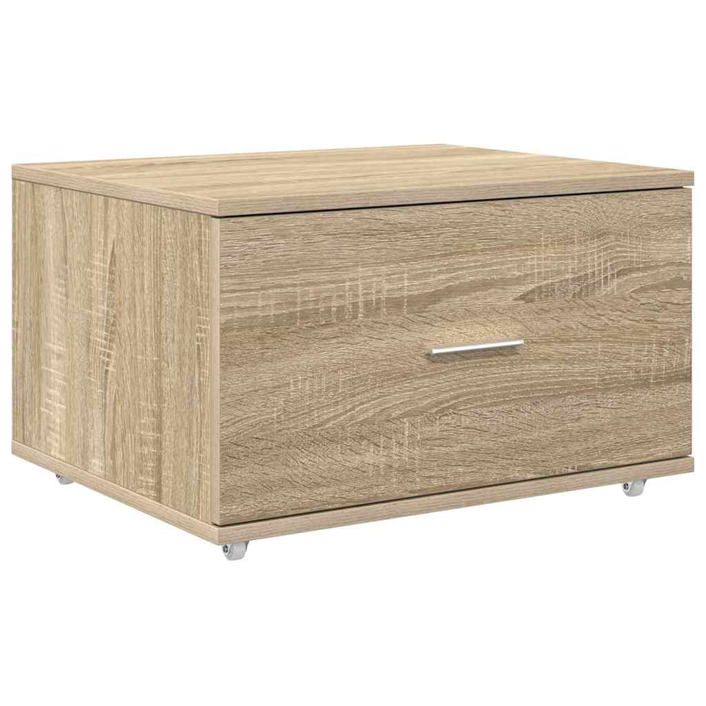Bord Med Skuffe Sonoma-eg 131,5 X 50 X 106,5 Cm Konstrueret Træ - Billede 6