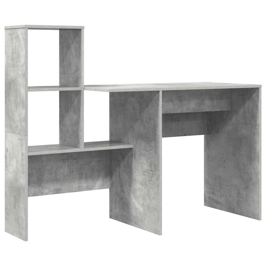 Bord Med Skuffe Betongrå 131,5 X 50 X 106,5 Cm Konstrueret Træ - Billede 5