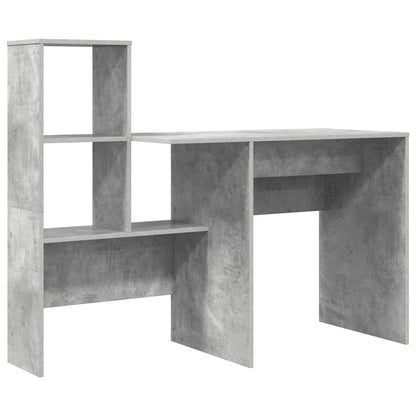 Bord Med Skuffe Betongrå 131,5 X 50 X 106,5 Cm Konstrueret Træ - Billede 5