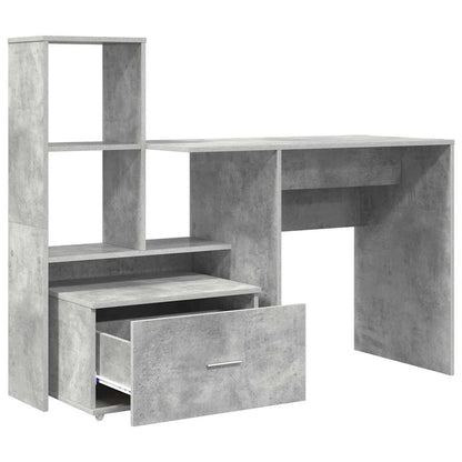 Bord Med Skuffe Betongrå 131,5 X 50 X 106,5 Cm Konstrueret Træ - Billede 7