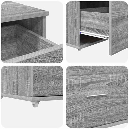 Bord Grå Sonoma-eg 131,5 X 50 X 106,5 Cm Konstrueret Træ - Billede 10