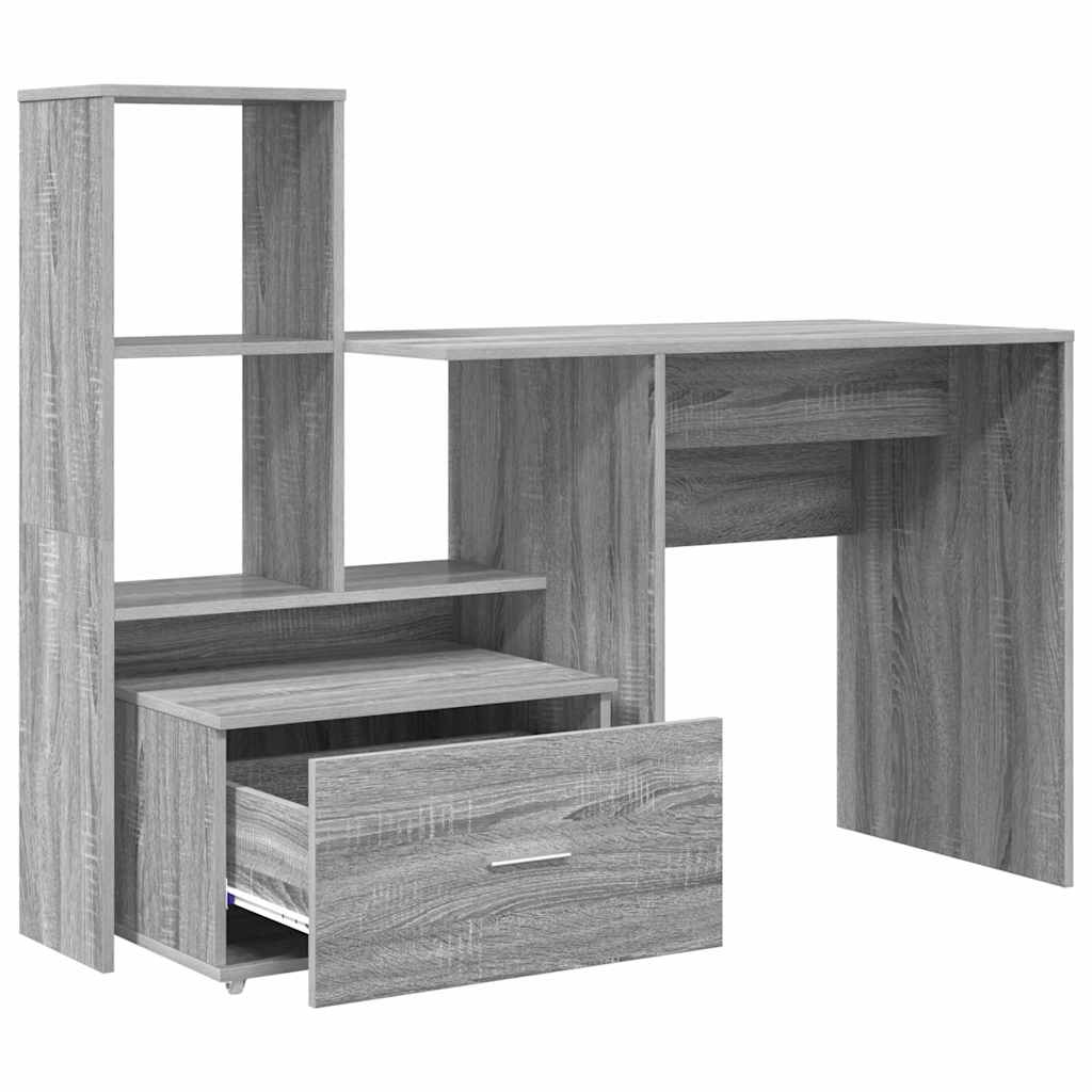 Bord Grå Sonoma-eg 131,5 X 50 X 106,5 Cm Konstrueret Træ - Billede 7
