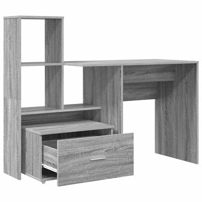 Bord Grå Sonoma-eg 131,5 X 50 X 106,5 Cm Konstrueret Træ - Billede 7