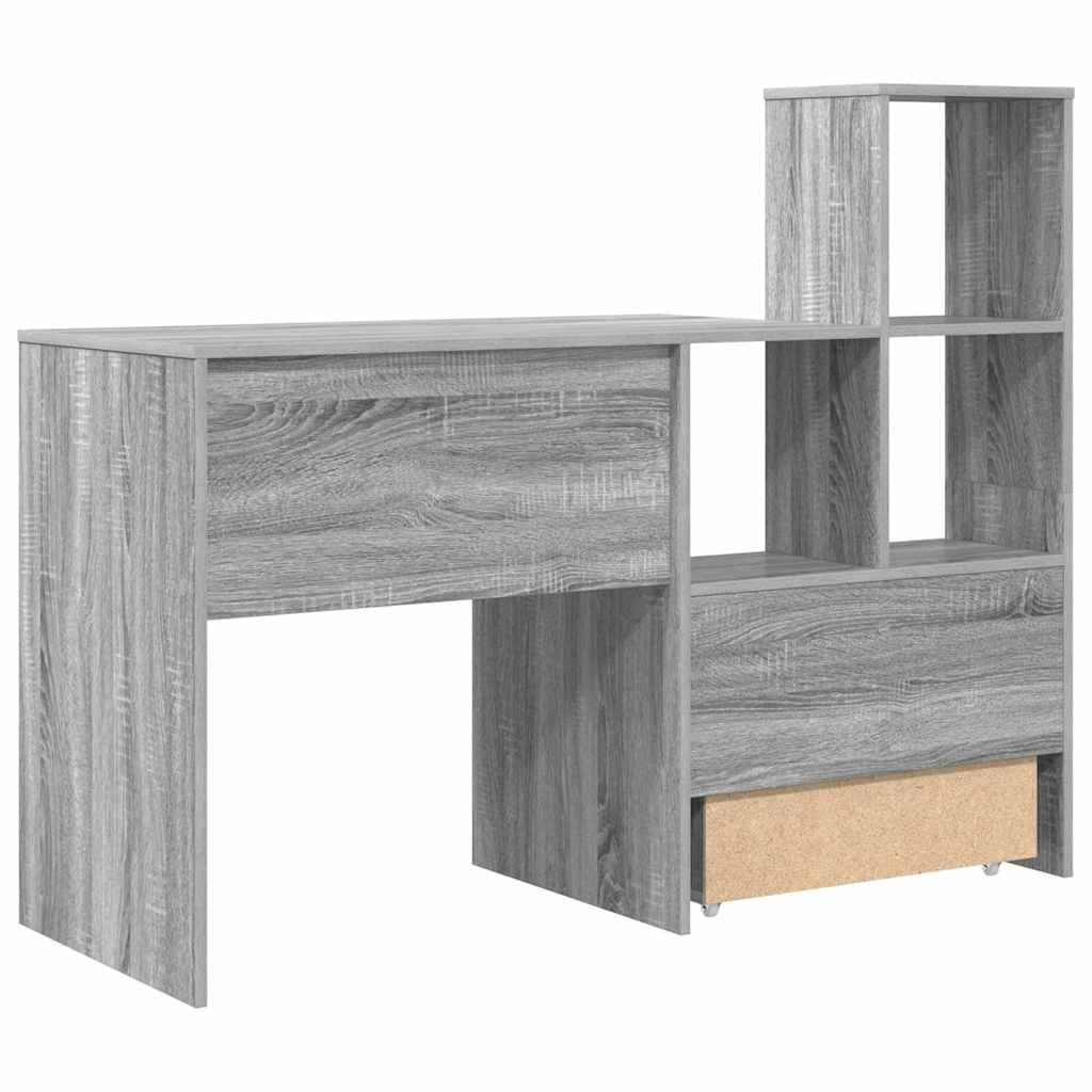 Bord Grå Sonoma-eg 131,5 X 50 X 106,5 Cm Konstrueret Træ - Billede 9