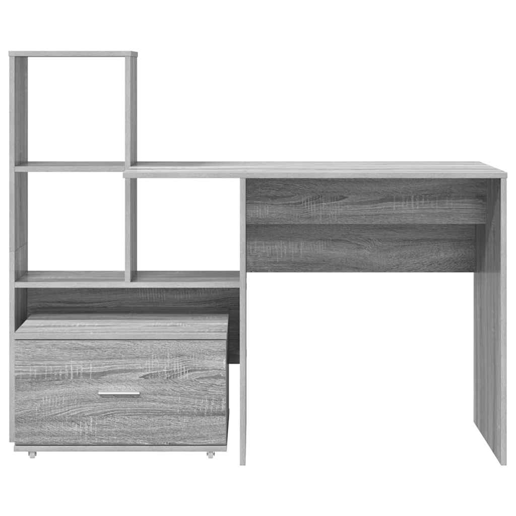 Bord Grå Sonoma-eg 131,5 X 50 X 106,5 Cm Konstrueret Træ - Billede 8