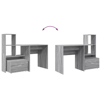 Bord Grå Sonoma-eg 131,5 X 50 X 106,5 Cm Konstrueret Træ - Billede 11