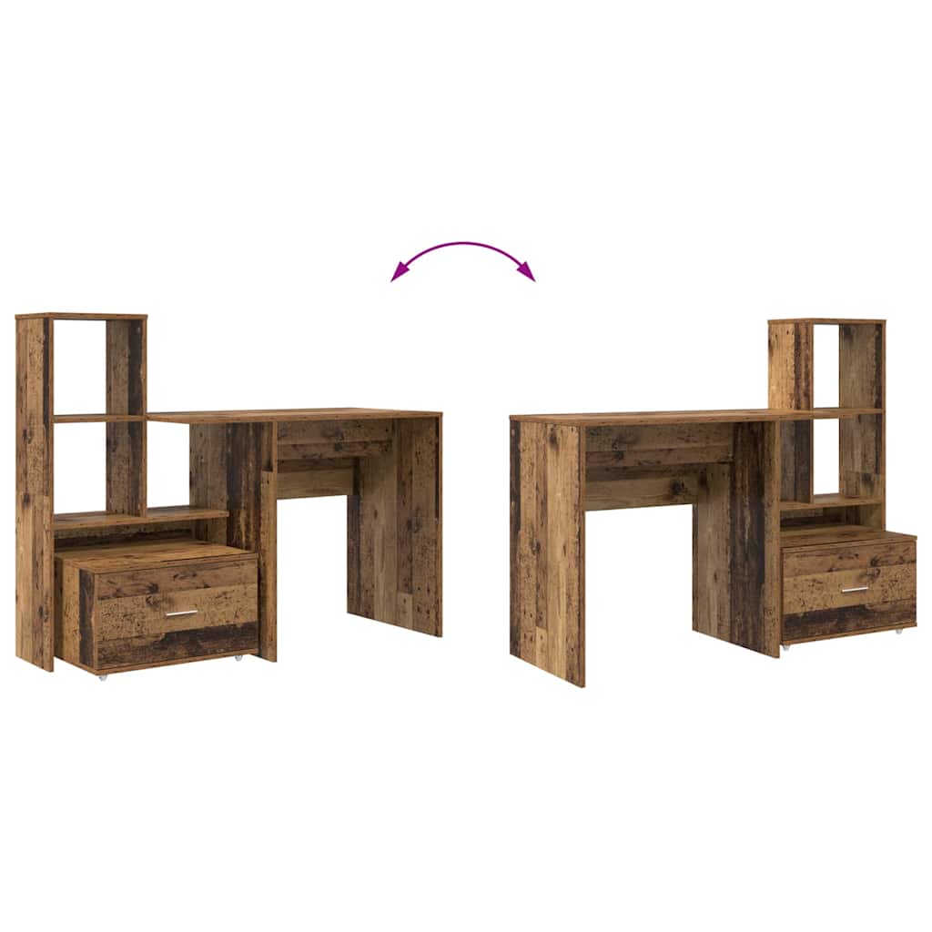 Bord Gammelt Træ 131,5 X 50 X 106,5 Cm Konstrueret Træ - Billede 11