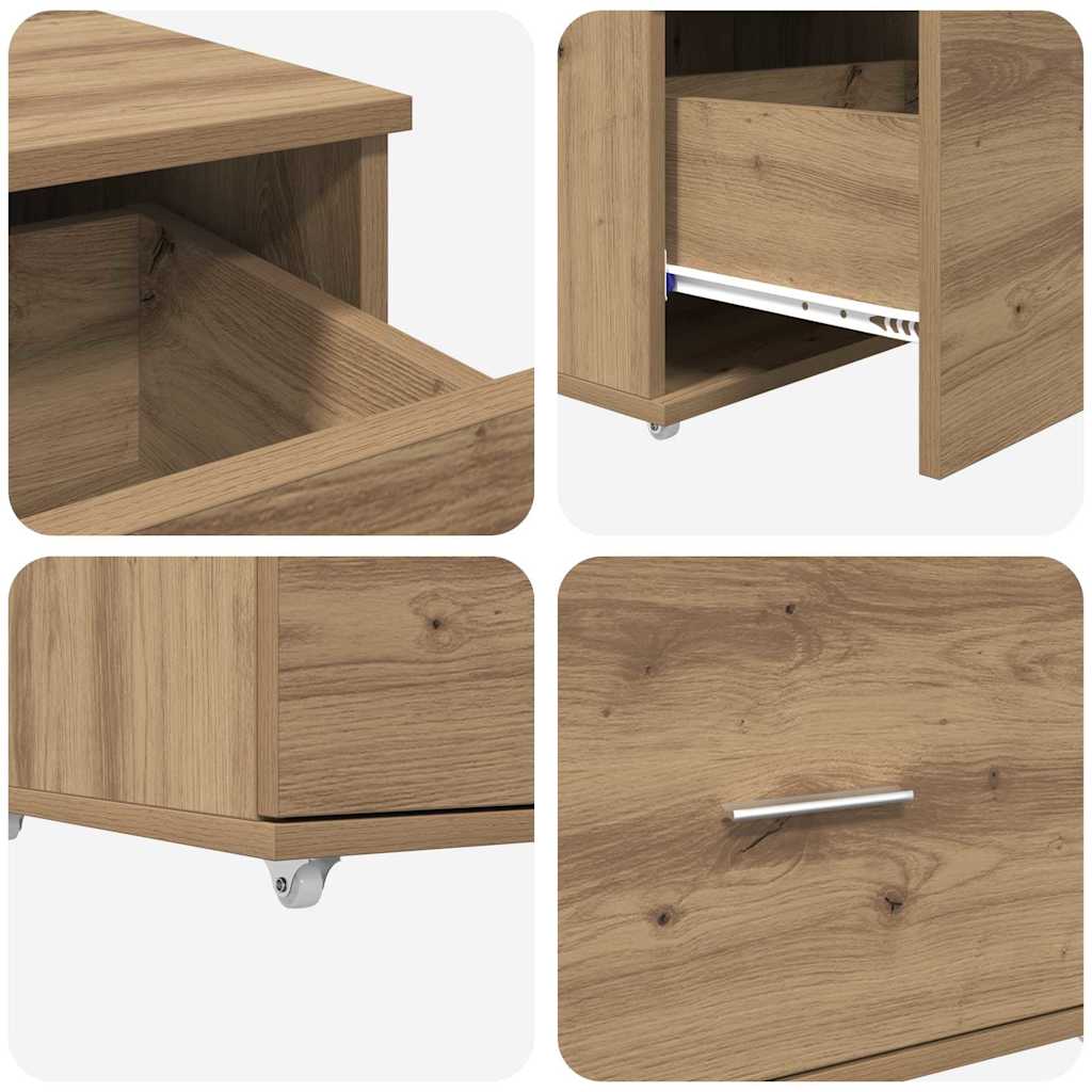 Bord Med Hylde Artisan Eg 131,5 X 50 X 106,5 Cm Konstrueret Træ - Billede 10