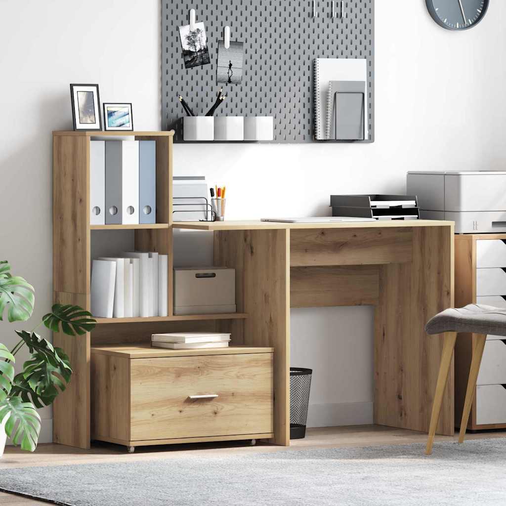Bord Med Hylde Artisan Eg 131,5 X 50 X 106,5 Cm Konstrueret Træ - Hovedbillede