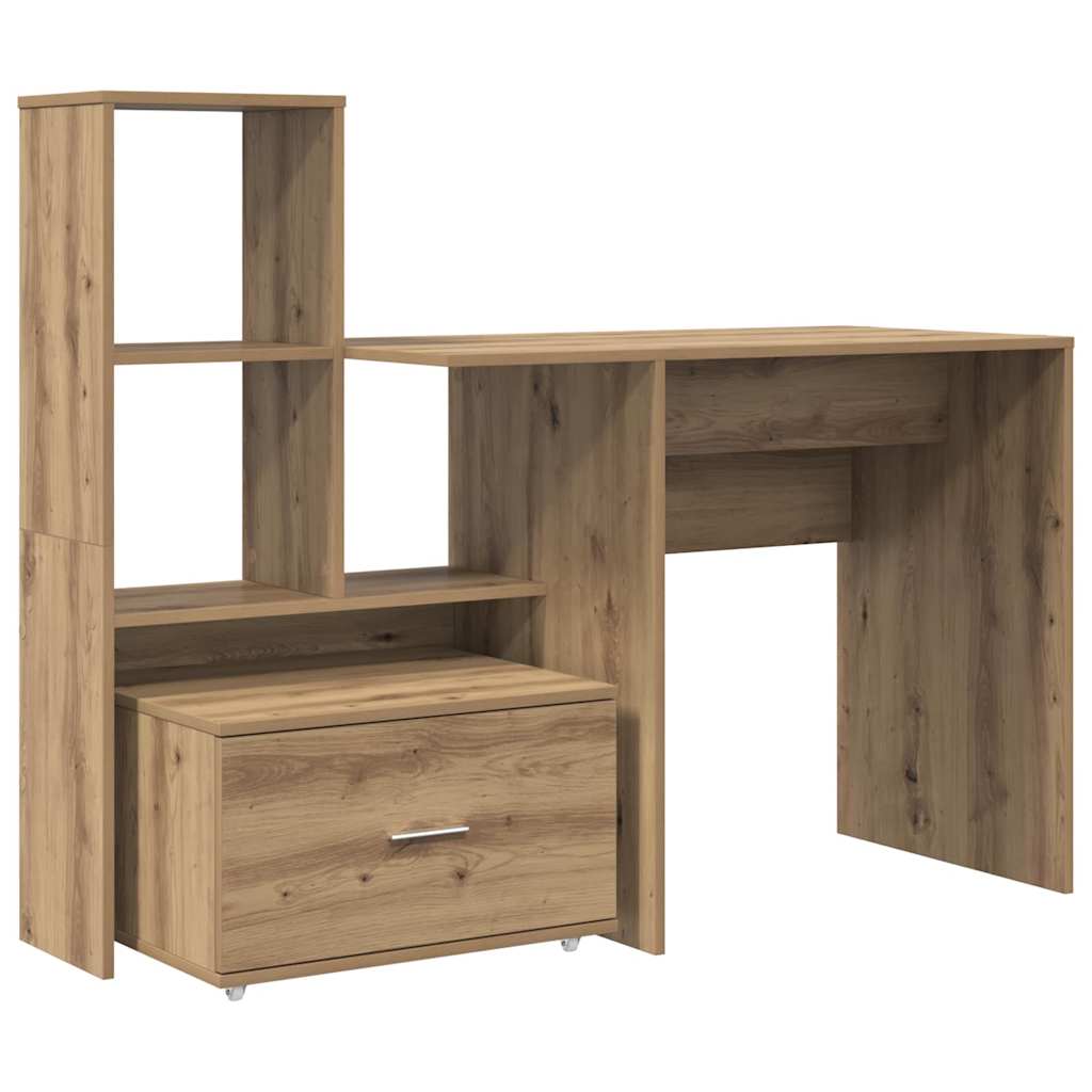 Bord Med Hylde Artisan Eg 131,5 X 50 X 106,5 Cm Konstrueret Træ - Billede 2