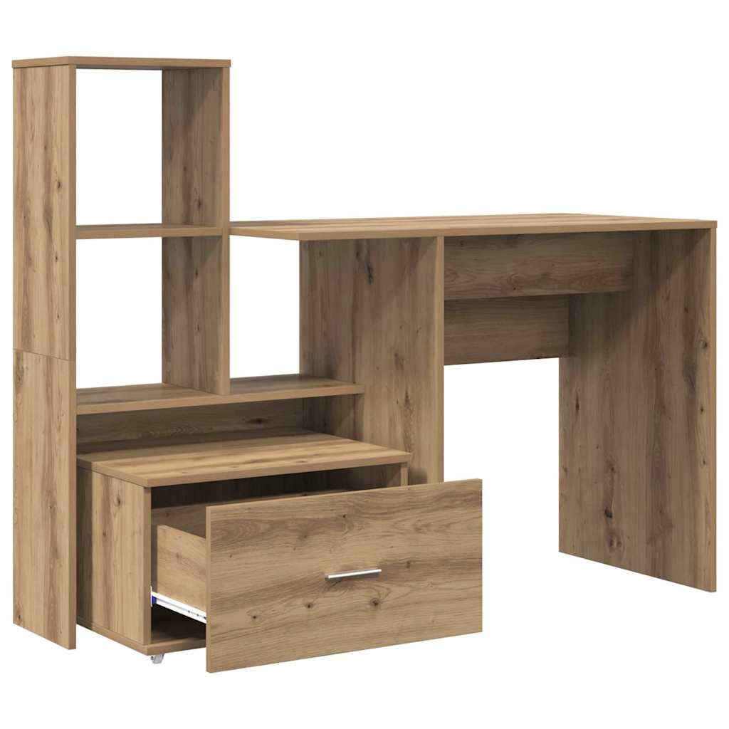 Bord Med Hylde Artisan Eg 131,5 X 50 X 106,5 Cm Konstrueret Træ - Billede 7