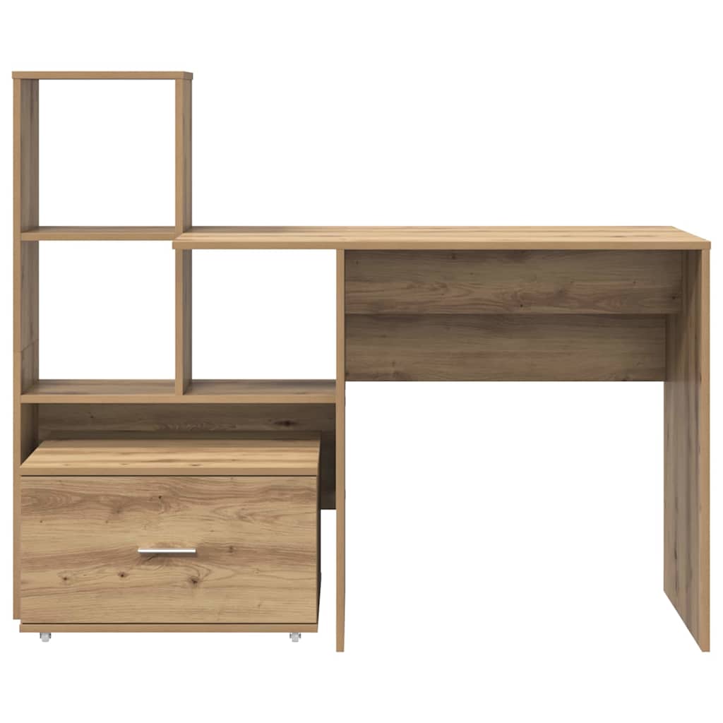 Bord Med Hylde Artisan Eg 131,5 X 50 X 106,5 Cm Konstrueret Træ - Billede 8