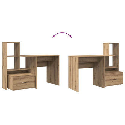 Bord Med Hylde Artisan Eg 131,5 X 50 X 106,5 Cm Konstrueret Træ - Billede 11