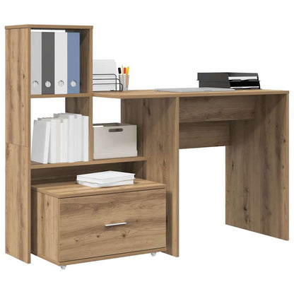 Bord Med Hylde Artisan Eg 131,5 X 50 X 106,5 Cm Konstrueret Træ - Billede 3