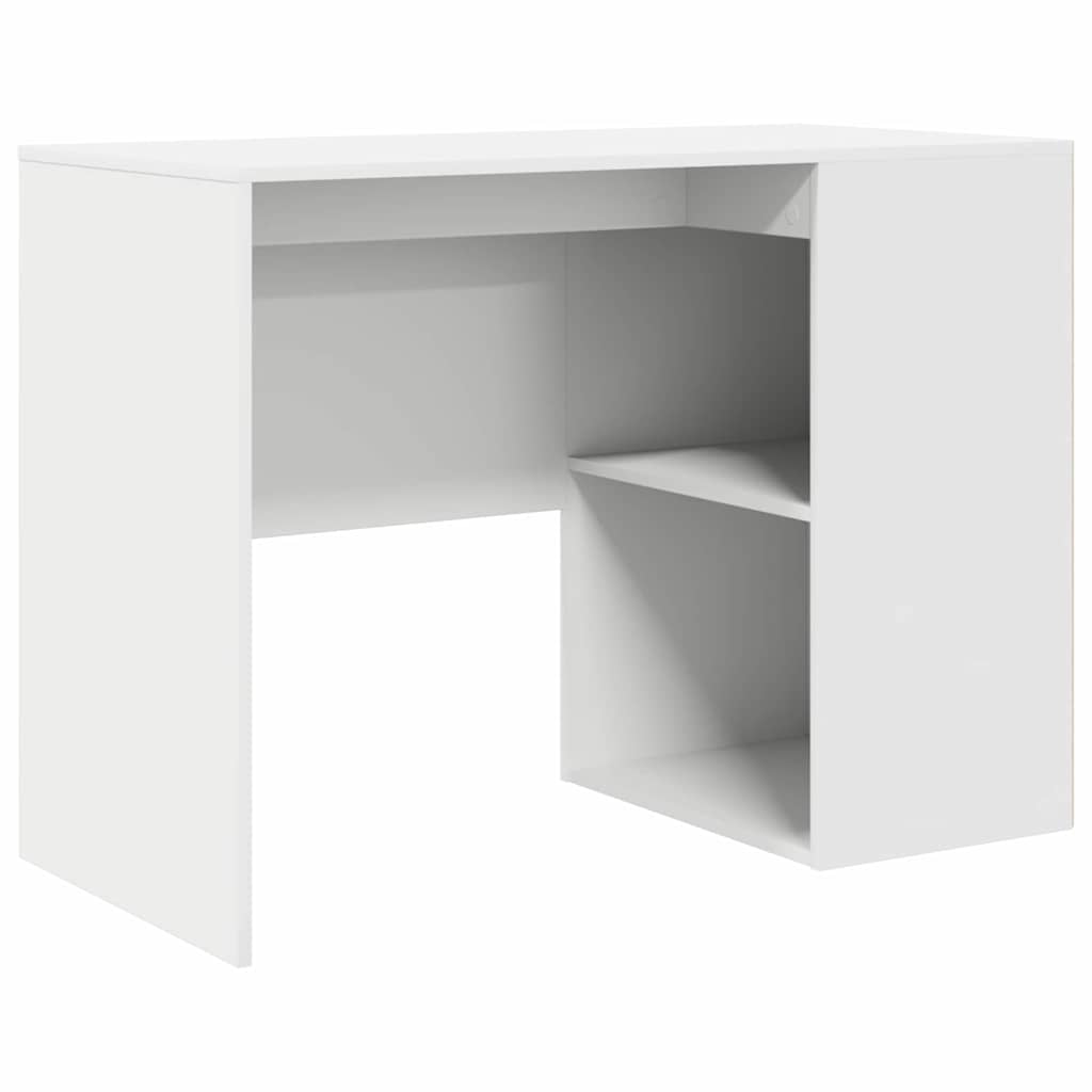 Hjørneskrivebord Med Dør Hvid 102 X 50 X 75 Cm Konstrueret Træ - Billede 5
