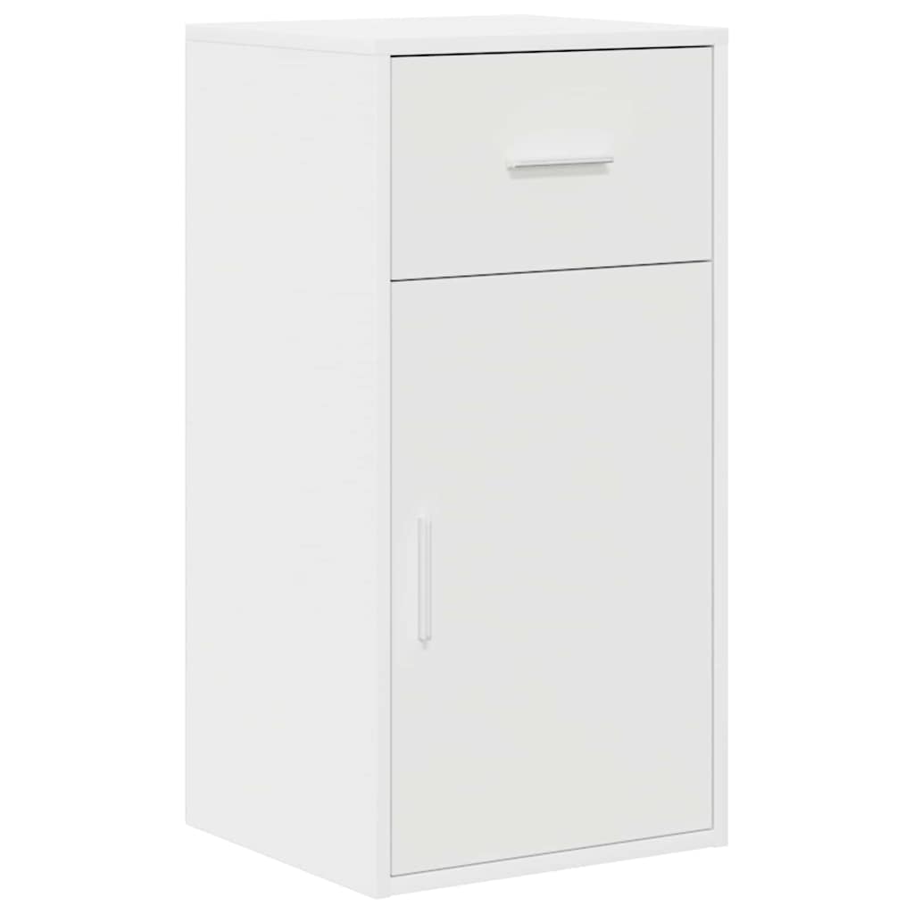 Hjørneskrivebord Med Dør Hvid 102 X 50 X 75 Cm Konstrueret Træ - Billede 6