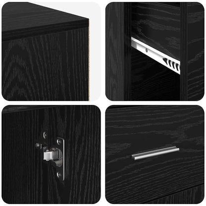 Hjørneskrivebord Sort Eg 102 X 50 X 75 Cm Konstrueret Træ - Billede 10