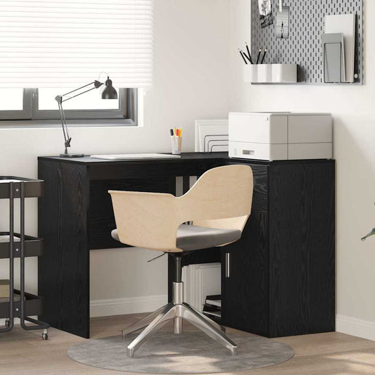 Hjørneskrivebord Sort Eg 102 X 50 X 75 Cm Konstrueret Træ - Hovedbillede