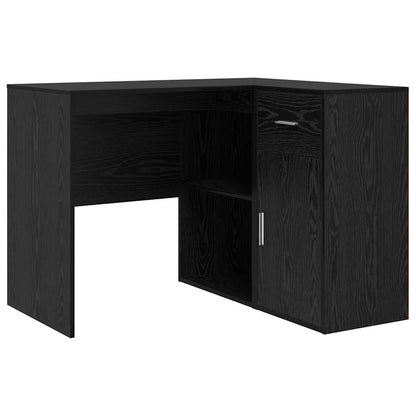 Hjørneskrivebord Sort Eg 102 X 50 X 75 Cm Konstrueret Træ - Billede 2
