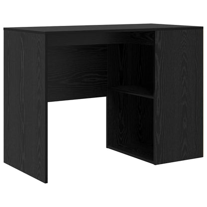 Hjørneskrivebord Sort Eg 102 X 50 X 75 Cm Konstrueret Træ - Billede 5