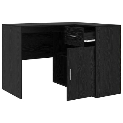 Hjørneskrivebord Sort Eg 102 X 50 X 75 Cm Konstrueret Træ - Billede 7