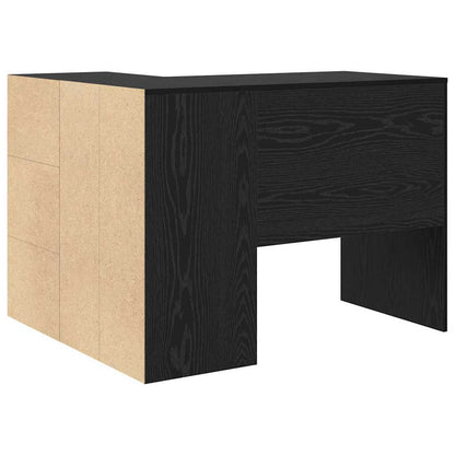 Hjørneskrivebord Sort Eg 102 X 50 X 75 Cm Konstrueret Træ - Billede 9
