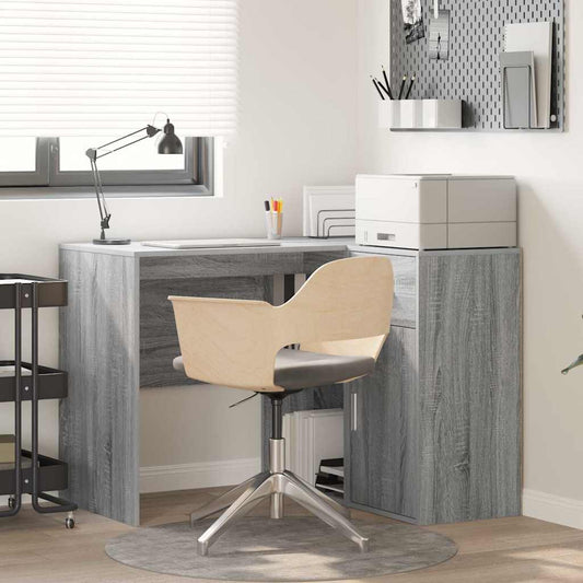 Hjørneskrivebord Grå Sonoma-eg 102 X 50 X 75 Cm Konstrueret Træ - Hovedbillede