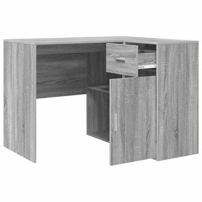 Hjørneskrivebord Grå Sonoma-eg 102 X 50 X 75 Cm Konstrueret Træ - Billede 7