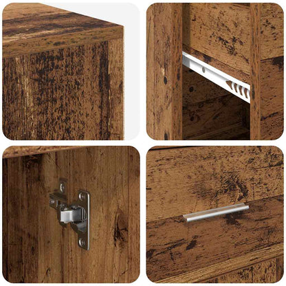 Hjørneskrivebord Gammelt Træ 102 X 50 X 75 Cm Konstrueret Træ - Billede 10