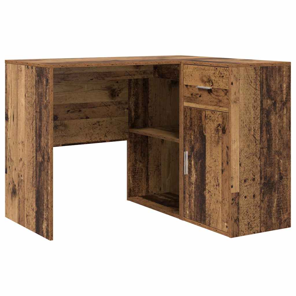 Hjørneskrivebord Gammelt Træ 102 X 50 X 75 Cm Konstrueret Træ - Billede 2