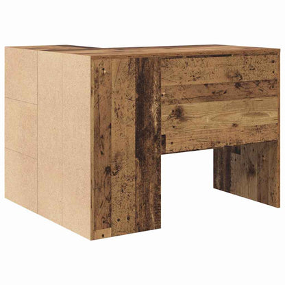 Hjørneskrivebord Gammelt Træ 102 X 50 X 75 Cm Konstrueret Træ - Billede 9