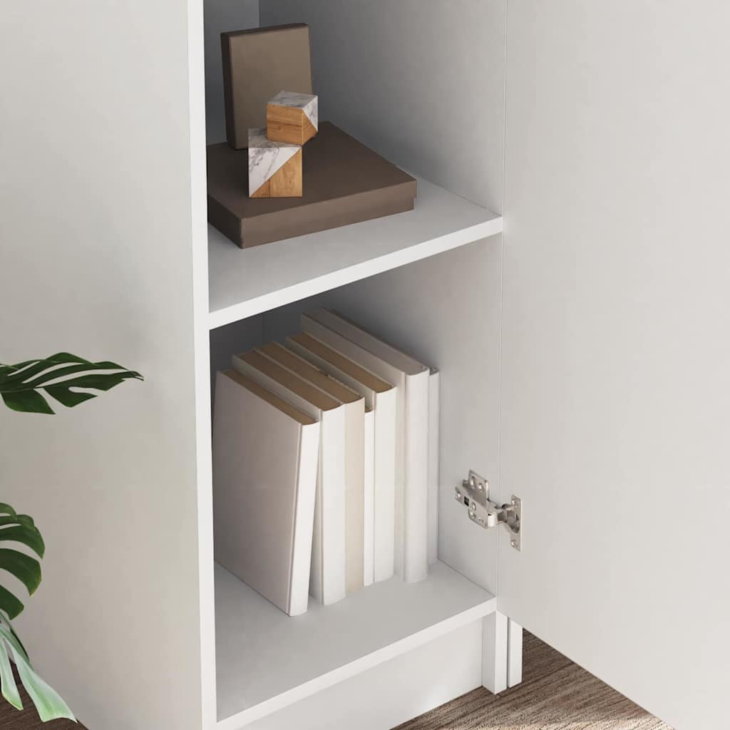 Skrivebord Med Opbevaring 2 Pcs Hvid 78,5 X 37 X 154,5 Cm - Billede 4