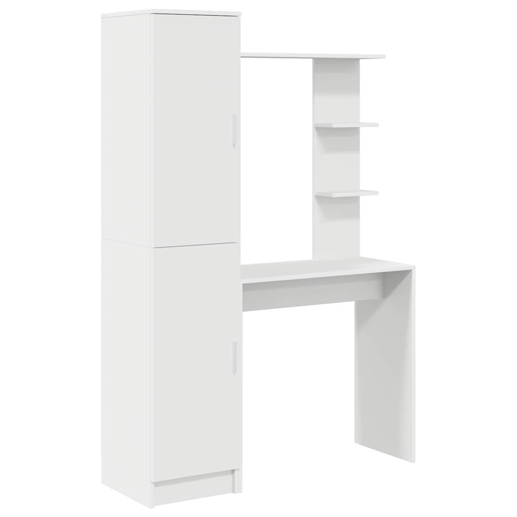 Skrivebord Med Opbevaring 2 Pcs Hvid 78,5 X 37 X 154,5 Cm - Billede 2