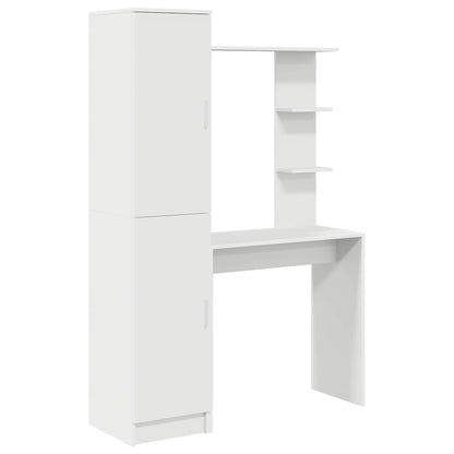 Skrivebord Med Opbevaring 2 Pcs Hvid 78,5 X 37 X 154,5 Cm - Billede 2