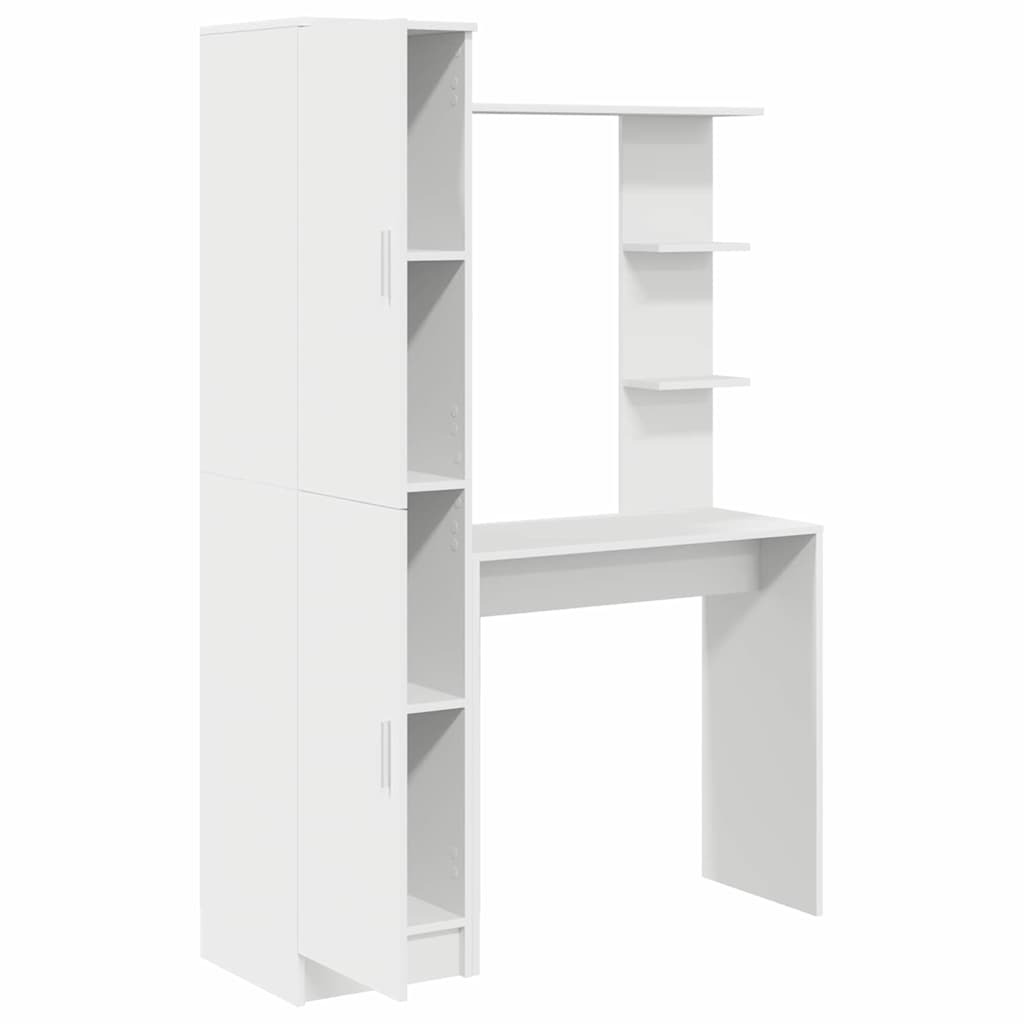 Skrivebord Med Opbevaring 2 Pcs Hvid 78,5 X 37 X 154,5 Cm - Billede 10